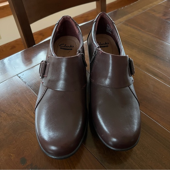 Clark Genette Vista Burgundy Leather Booties 8.5 NEW! - Picture 10 of 11